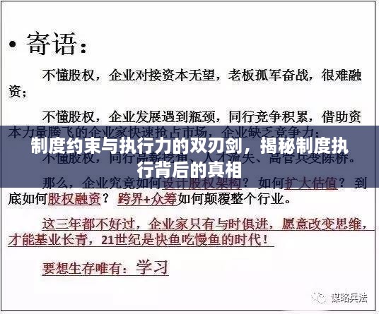 制度約束與執(zhí)行力的雙刃劍，揭秘制度執(zhí)行背后的真相