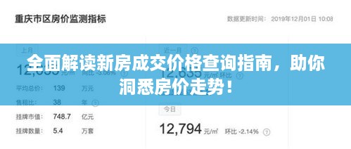 全面解讀新房成交價(jià)格查詢指南，助你洞悉房?jī)r(jià)走勢(shì)！