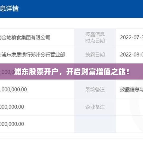 浦東股票開(kāi)戶，開(kāi)啟財(cái)富增值之旅！