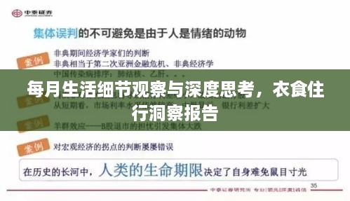 每月生活細(xì)節(jié)觀察與深度思考，衣食住行洞察報告