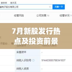 7月新股發(fā)行熱點(diǎn)及投資前景深度解析，上市股票一覽
