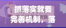 抓落實就要完善機制，落實什么機制 