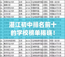 湛江初中排名前十的學校榜單揭曉！