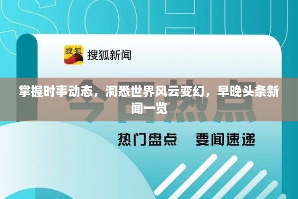 掌握時(shí)事動(dòng)態(tài)，洞悉世界風(fēng)云變幻，早晚頭條新聞一覽
