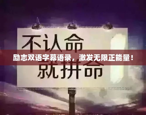 勵志雙語字幕語錄，激發(fā)無限正能量！