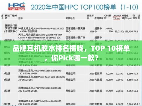 品牌耳機(jī)膠水排名揭曉，TOP 10榜單，你Pick哪一款？