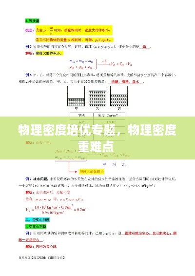 物理密度培優(yōu)專題，物理密度重難點 