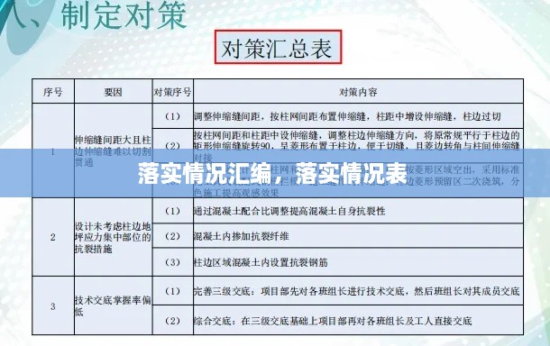 落實(shí)情況匯編，落實(shí)情況表 