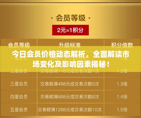 今日會(huì)員價(jià)格動(dòng)態(tài)解析，全面解讀市場(chǎng)變化及影響因素揭秘！