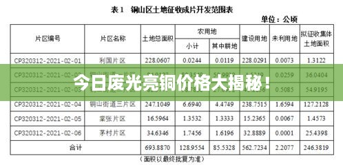 今日廢光亮銅價(jià)格大揭秘！
