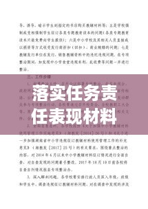 落實任務(wù)責(zé)任表現(xiàn)材料，任務(wù)落實方面存在的問題及整改措施 