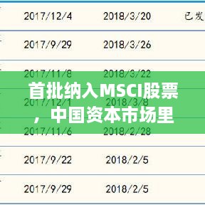 首批納入MSCI股票，中國資本市場里程碑事件揭曉！