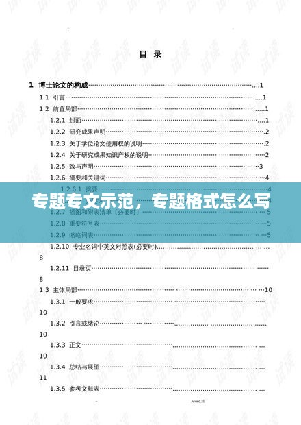 專題專文示范，專題格式怎么寫 