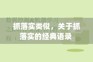 抓落實類似，關(guān)于抓落實的經(jīng)典語錄 